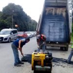 Tareas de asfalto en Savio y Matheu