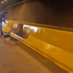 Trabajos de pintura en túnel de Jose  C Paz
