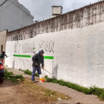Tareas de embellecimiento en paredones de Jose C Paz