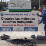 Secretaría de Obras de José C. Paz trabaja en la limpieza de los barrios