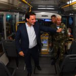 Sujarchuk recorrió nuevo sistema de transporte de colectivos en Escobar