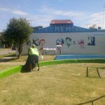 Trabajos de mantenimiento en plazas y áreas verdes de José C Paz