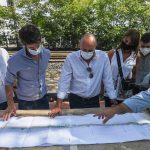 Juan Andreotti recorrió con autoridades de ADIF la obra del nuevo Paseo Aeróbico en la calle Mansilla