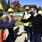 Leo Nardini, supervisó los avances de la recuperación de la Plaza “La Amistad”