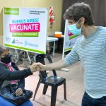 Juan Andreotti visitó el nuevo vacunatorio contra COVID-19 en la Unión Ferroviaria