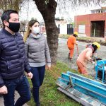 Leo Nardini, visitó la obra de pavimentación e hidráulica que se realiza en las calles Los Eucaliptus y Pedro Medrano de la localidad de Los Polvorines.