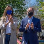 Malena Galmarini y Alberto Descalzo inauguraron una red de agua potable y firmaron un convenio para nuevas obras en Ituzaingó