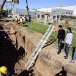 Leo Nardini y Noe Correa visitaron el lugar donde se desarrollan los trabajos.