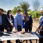 Galmarini, Nardini, Correa y autoridades de ABBE recorrieron el predio en donde se construirá la Planta Depuradora Campo de Mayo