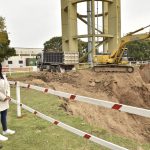 Noe Correa supervisó la obra de la nueva cisterna, en la ciudad de Grand Bourg
