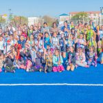 Juan Andreotti inauguró una nueva cancha de hockey con figuras de Los Leones y Las Leonas