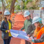 Juan Andreotti recorrió la obra de continuación del Paseo Aeróbico en la calle Arias