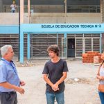 Juan Andreotti recorrió la obra de renovación de la Escuela Técnica N°3
