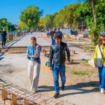 Andreotti recorrió las obras en avance del nuevo Paseo del Canal y la renovación del área