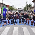 Noe Correa, Leo Nardini y Luis Vivona, inauguraron el 3er tramo de la repavimentación de la calle Eva Perón